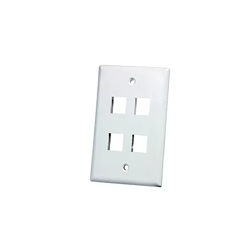 Ortronics KSFPR4-88 4-Port Single Gang Keystone Faceplate, White