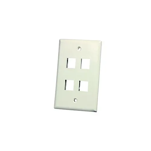 Ortronics KSFPR4 4-Port Single Gang Keystone Faceplate, Fog White