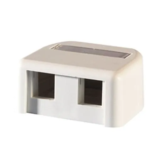 Ortronics KSSMB2-88 Surface Mount Box with Label Field, Holds Keystone Jacks or Modules, White