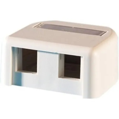 Ortronics OR-KSSMB2 Ortronics KSSMB2 4-Port Surface Mount Box with Label Field, Fog White