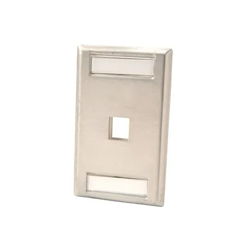 Ortronics OR-KSSS1 Wall Plate, Stainless Steel, 1 Port