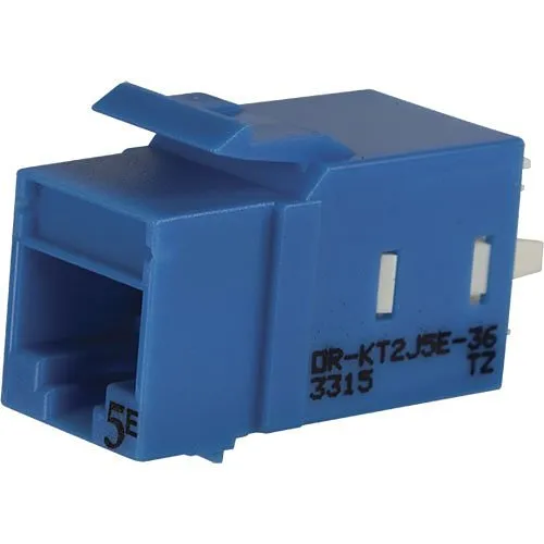 Ortronics KT2J5E-36 CAT5e Keystone Jack, Lacing Cap Termination, Blue