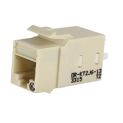Ortronics KT2J6-13 CAT6 Keystone Jack, Lacing Cap Termination, Electrical Ivory