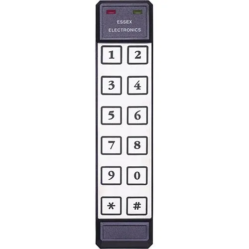 Essex KTP-102-SN KTP Series Mullion 26-Bit Wiegand Thinline 2x6 Keypad Reader, Stainless-Steel Overlay