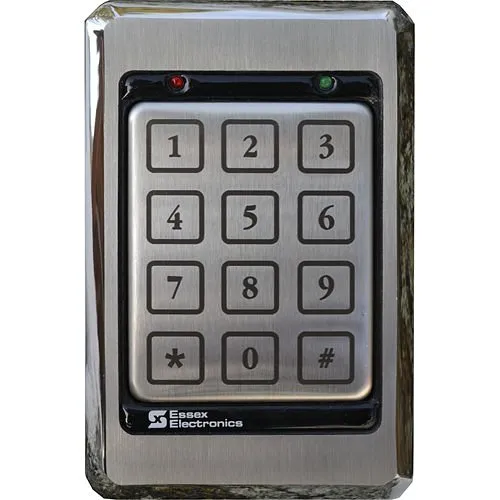 Essex KTP-103-SN KTP Series Single Gang 26-Bit Wiegand 12-Pad 3x4 Keypad Reader, Stainless-Steel Bezel