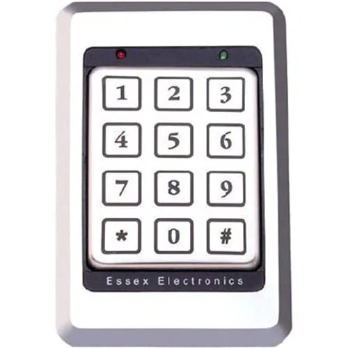 Essex KTP-163-SN KTP Series Single Gang 8-Bit Word 12-Pad 3x4 Keypad Reader, Stainless-Steel Bezel