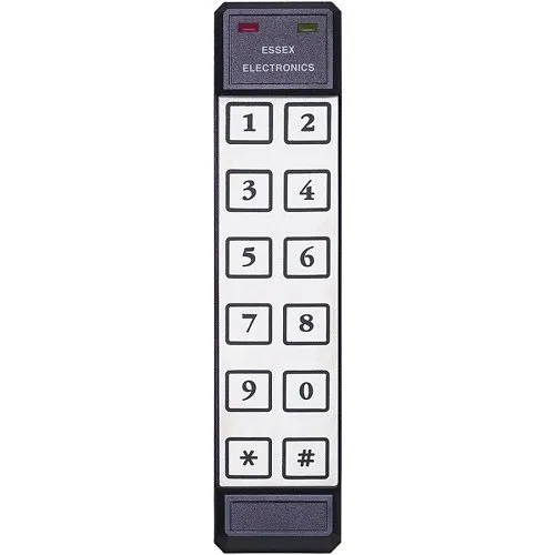 Essex KTP-4852-LI KTP Series Mullion RS-485 Thinline 2x6 Keypad Reader, Black Illuminated Overlay