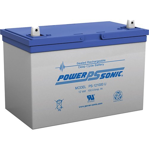 Power Sonic PS-121000U PS Series 12V DC, 100Ah General Purpose Rechargeable SLA Battery, Terminals