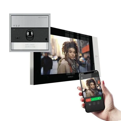 Comelit KVU8571 1-Way IP Video Intercom Kit with Ultra Entry Panel and 7" Touchscreen Monitor