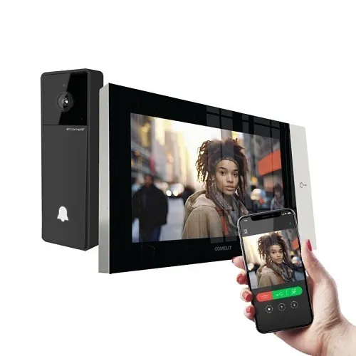 Comelit KVV8501 Compact IP Video Intercom Kit with Mono Visto Entry Unit and 7" Wi-Fi Monitor