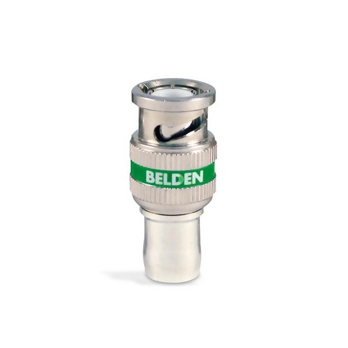 Belden 4694RBUHD1 B50 12GHz BNC Plug, 1-Piece RG-6 Compression Connector, Green