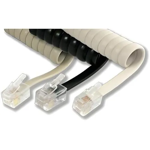Lynn Electronics L-H4DU-07-BK Flat Reverse Wired Telephone Handset Cord, 4-Conductors, 6'
