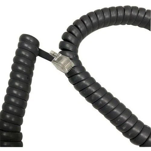 Lynn Electronics L-H4DU-25-BK Conductor Replacement Handset Cord, 4P4C, 25', Gloss Black,
