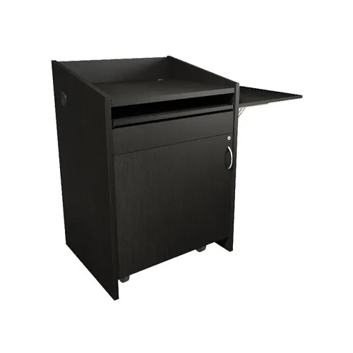 Middle Atlantic L2LDC2FCMGE Pre-Configured L2 Series Lectern with Connectivity and Flip Up Shelf, Grained Ebony, TAA Compliant