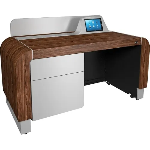 Middle Atlantic L7-F61A-WD-SLHB9 L7 Lectern, Adjustable Height Frame, Wood, Montana Walnut with Silver Accents