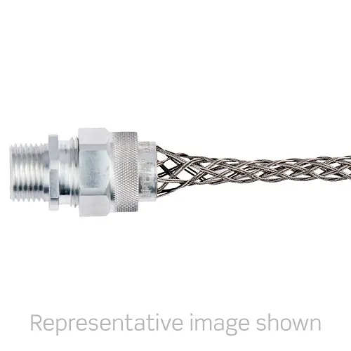 Leviton L7704-100 Strain Relief Grip, 3/8" NPT Size, .38-.50" Cable Diameter, Double Wave, Closed