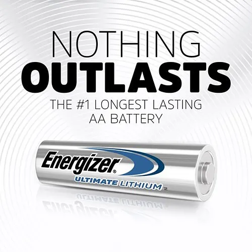 Energizer L91SBP-8 L91 1.5V Cylindrical Primary Ultimate Lithium AA Batteries, 8-Pack