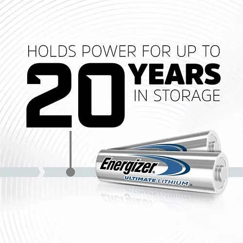Energizer L91SBP-8 L91 1.5V Cylindrical Primary Ultimate Lithium AA Batteries, 8-Pack