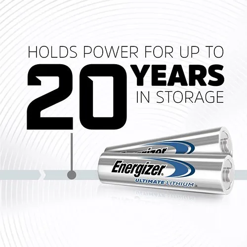 Energizer L92BP2 L92 1.5V Cylindrical Ultimate Lithium AAA Batteries, 2-Pack