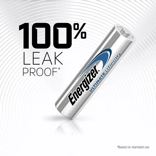 Energizer L92BP2 L92 1.5V Cylindrical Ultimate Lithium AAA Batteries, 2-Pack