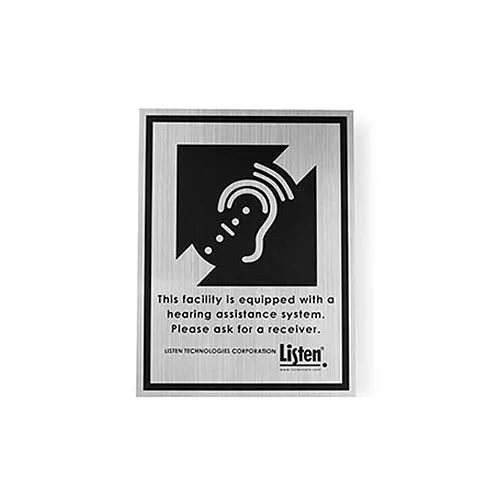 Listen Technologies LA-304 2-Piece Assistive Listening Notification Signage Kit