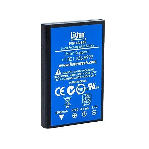 Listen Technologies LA-365 Replacement Rechargeable Li-ion Battery