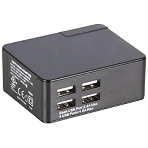 Listen Technologies LA-423 4-Port USB Charger, Black