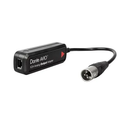 Listen Technologies LA-465 Dante AVIO 1-Channel Analog Output XLR Adapter, Black