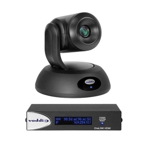 Vaddio 999-99630-100 RoboSHOT 30E HDBT OneLINK HDMI Video Conferencing System, Includes PTZ Camera and HDMI Receiver, Black