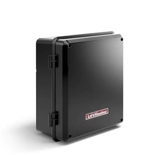 LiftMaster LA500PKGUL 24VDC Swing Gate Opener, Includes (1) Primary Arm LA500DC, (1) Battery Backup with Control Board, Monitored Retro Reflective Photo Eye (LMRRUL), FREE 3-Button Remote with Visor Clip FAS-RM893