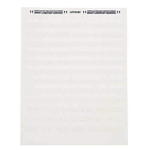 Brady ID LAT-18-361-1 LaserTab Series Self-Laminating Polyester Labels, 1.33"x1" Label Size, White