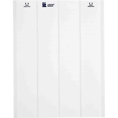 Brady ID LAT-18-361-2.5 LaserTab Series Self-Laminating Polyester Labels, 1.33"x1" Label Size, White