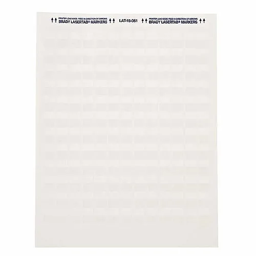 Brady ID LAT-19-361-1 LaserTab Series Self-Laminating Polyester Labels, 3.167"x1" Label Size, White