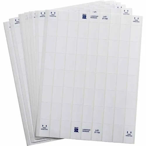 Brady ID LAT-37-799-1 LaserTab Series Polyamide Coated Nylon Cloth Label, 19-Pack