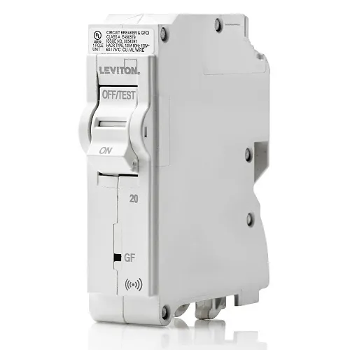 Leviton LB120-GS 20A 1-Pole Standard Hydraulic Magnetic Branch Circuit Breaker, 10kA