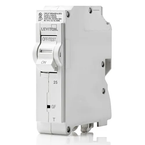 Leviton LB125-GFT 25A 1-Pole GFCI Thermal Magnetic Branch Circuit Breaker