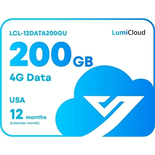 Luminys LCL-12DATA200GU LumiCloud 4G Data 200GB for USA, 12-Month