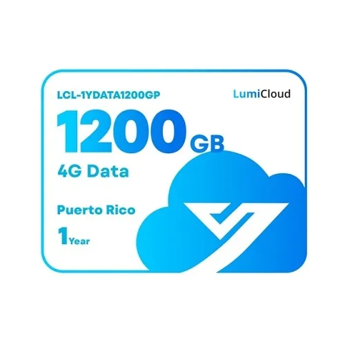 Luminys LCL-1YDATA1200GP LumiCloud 4G Data 1200GB Puerto Rico Data Plan, 1-Year