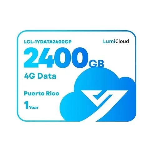 Luminys LCL-1YDATA2400GP LumiCloud 4G Data 2400GB Puerto Rico Data Plan, 1-Year