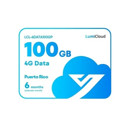 Luminys LCL-6DATA100GP LumiCloud 4G Data 100GB Puerto Rico, 6-Month Data Plan