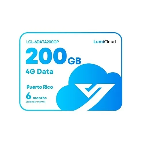 Luminys LCL-6DATA200GP LumiCloud 4G Data 200GB Puerto Rico, 6-Month Data Plan