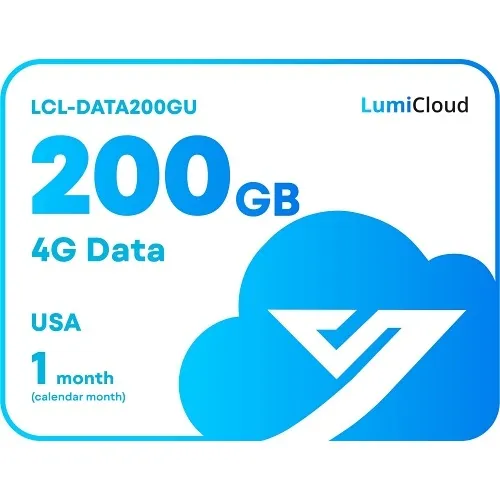 Luminys LCL-DATA200GU LumiCloud 4G Monthly Data Package, 200GB, USA Networks