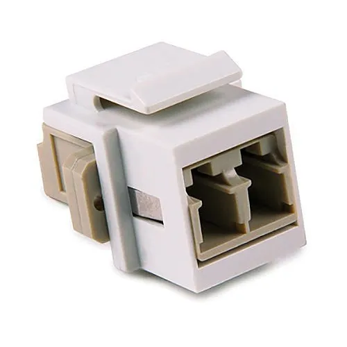 HellermannTyton LCMMINSERT-W Multimode Fiber Module, Beige, White, 1-Pack