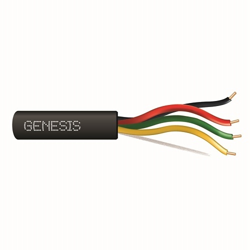 Genesis 45011008 22/4 Solid Unshielded Fire Alarm Cable, Plenum, FPLP, 1000' (304.8 m) Reel, Black