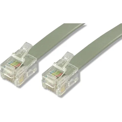 Lynn Electronics LD4BU45SS 4-Conductor Modular Telephone Flat Line Cord, 45', Silver Satin