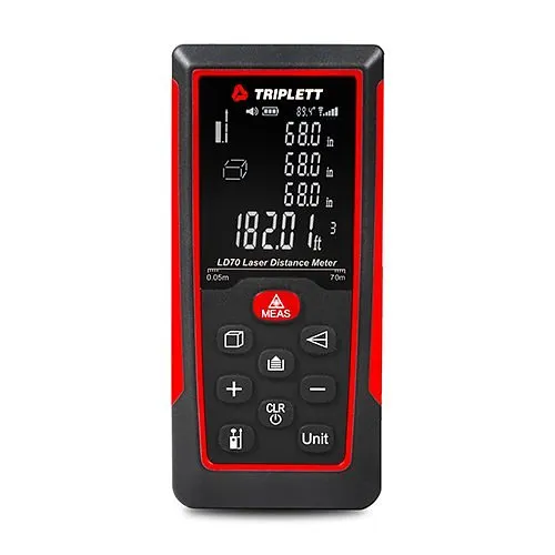 Triplett LD70 Laser Distance Meter, Measures Distance from 2" to 230'