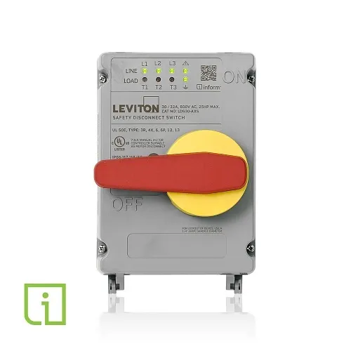 Leviton LDS30-AXS 30/32A Non-Metallic Disconnect Switch with Inform Technology