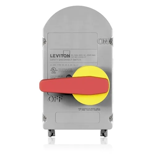 Leviton LDS30-CT Curve Top Non-Fused Disconnect Switch, 30A, 600V
