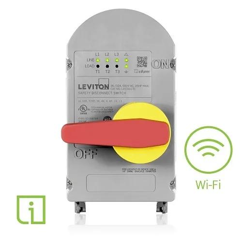 Leviton LDS30-CTC 30/32A Curve Top Non-Metallic Disconnect Switch with Inform Technology