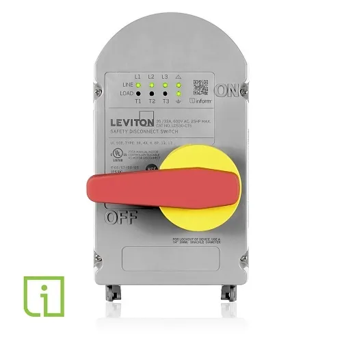 Leviton LDS30-CTS 30/32A Curve Top Non-Metallic Disconnect Switch with Inform Technology